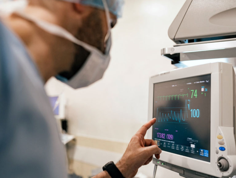 Physician Using a Touch Screen