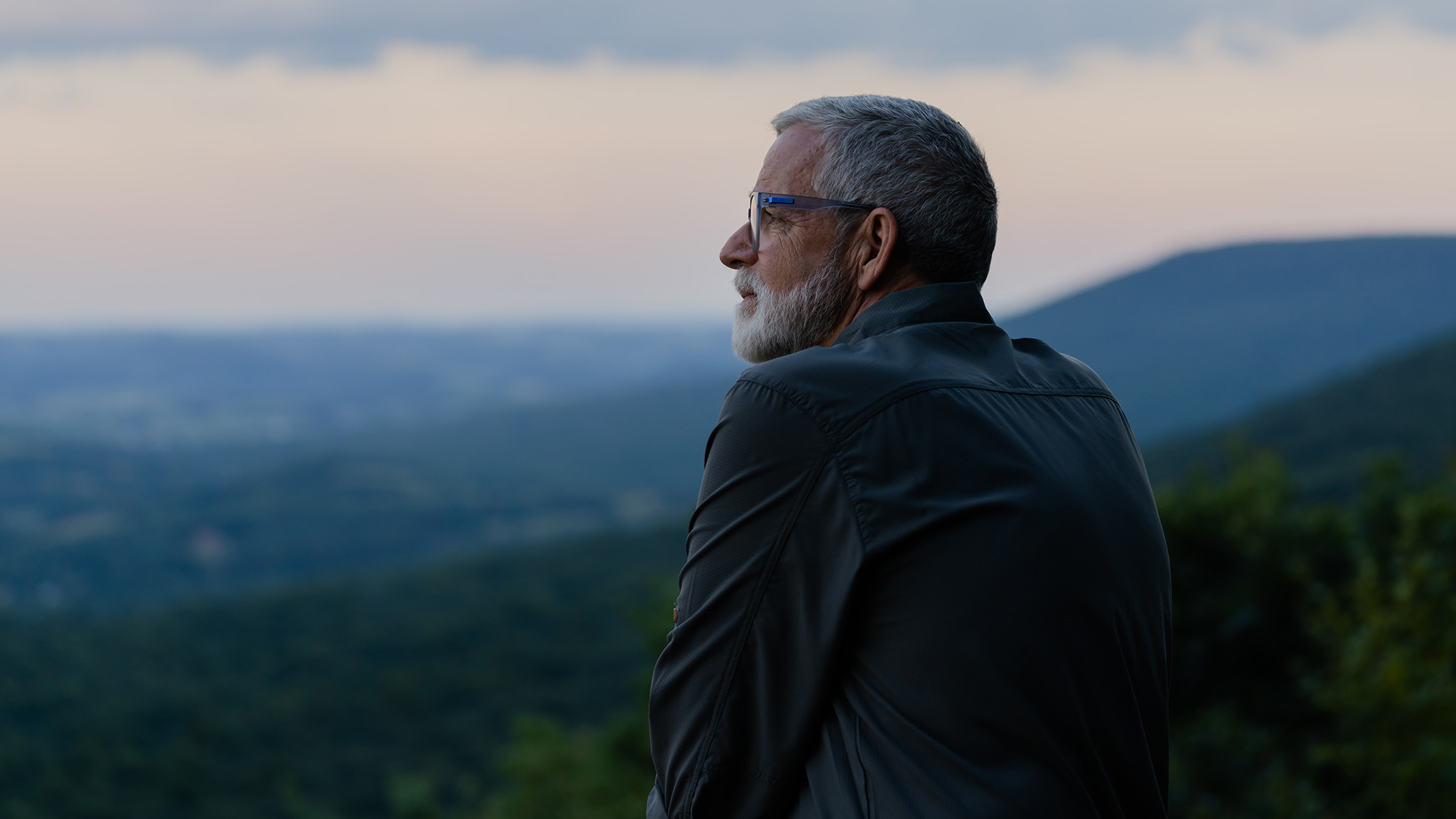 John looking out over mountains.